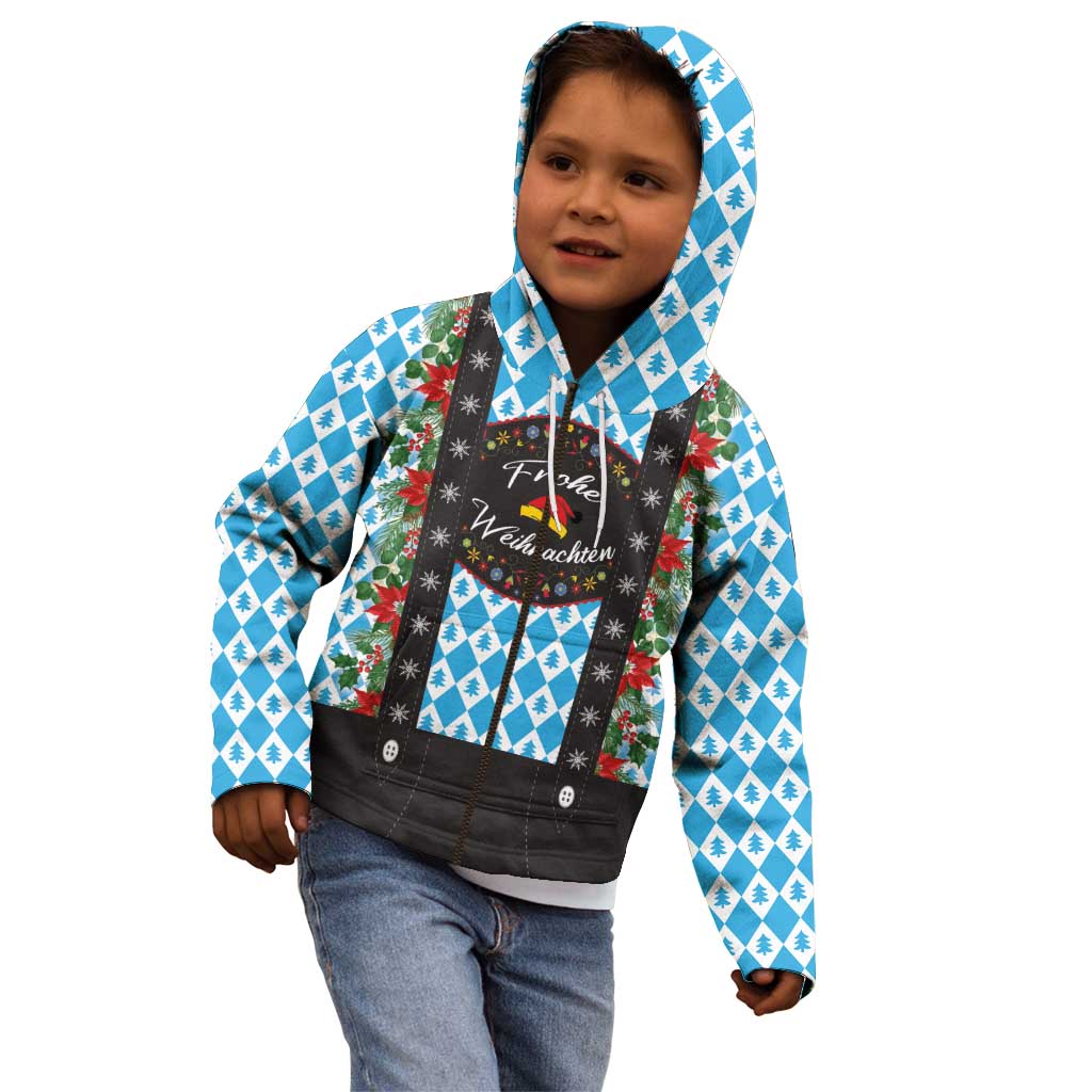German Christmas Kid Hoodie Lederhosen Weihnachten Style with Bavaria Pattern - Wonder Print Shop