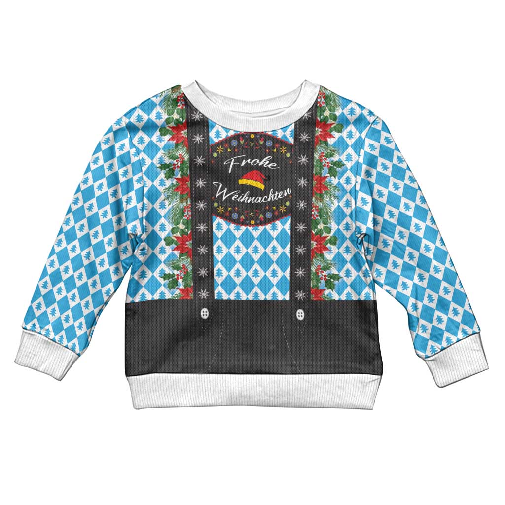 German Christmas Kid Ugly Christmas Sweater Lederhosen Weihnachten Style with Bavaria Pattern - Wonder Print Shop