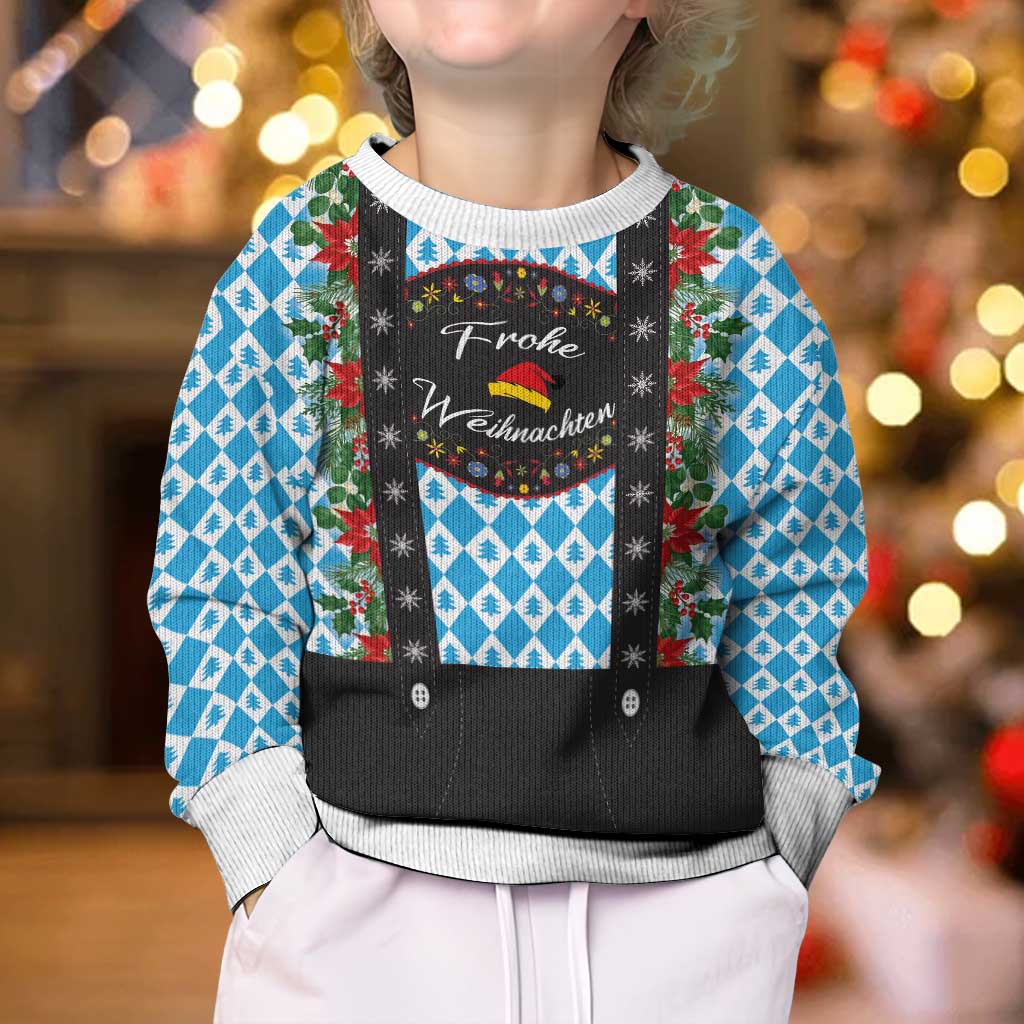 German Christmas Kid Ugly Christmas Sweater Lederhosen Weihnachten Style with Bavaria Pattern - Wonder Print Shop