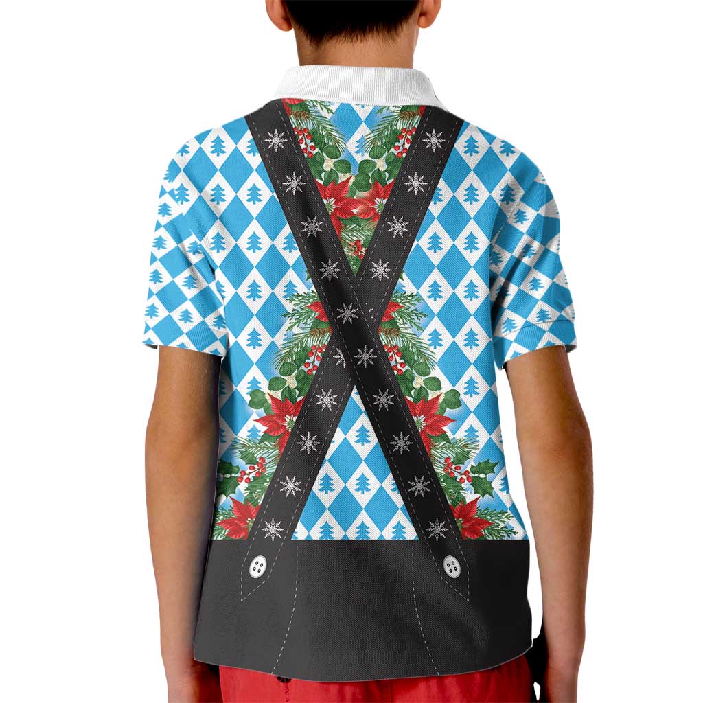 German Christmas Kid Polo Shirt Lederhosen Weihnachten Style with Bavaria Pattern - Wonder Print Shop