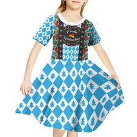 German Christmas Kid Short Sleeve Dress Lederhosen Weihnachten Style with Bavaria Pattern - Wonder Print Shop