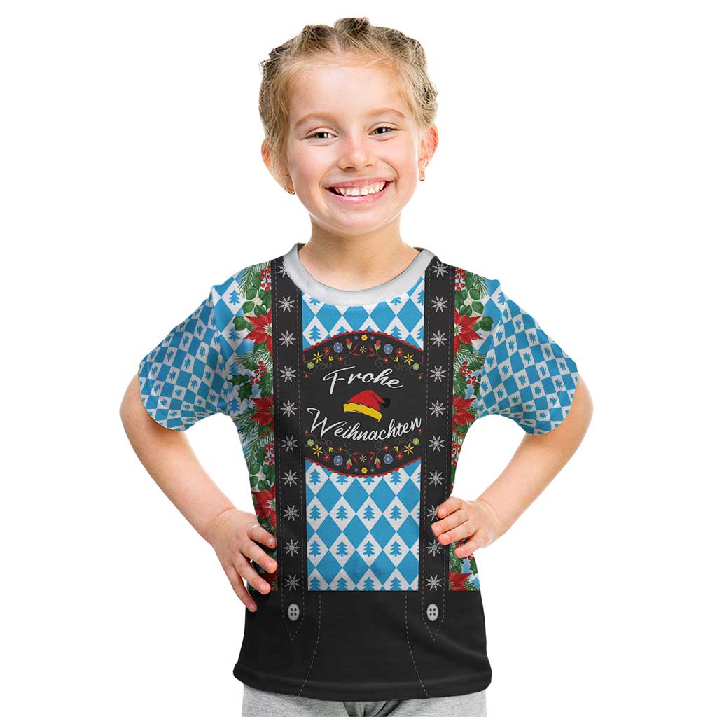 German Christmas Kid T Shirt Lederhosen Weihnachten Style with Bavaria Pattern - Wonder Print Shop