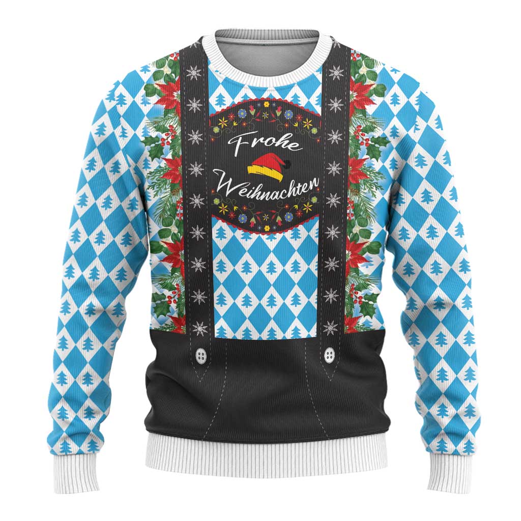 German Christmas Ugly Christmas Sweater Lederhosen Weihnachten Style with Bavaria Pattern - Wonder Print Shop