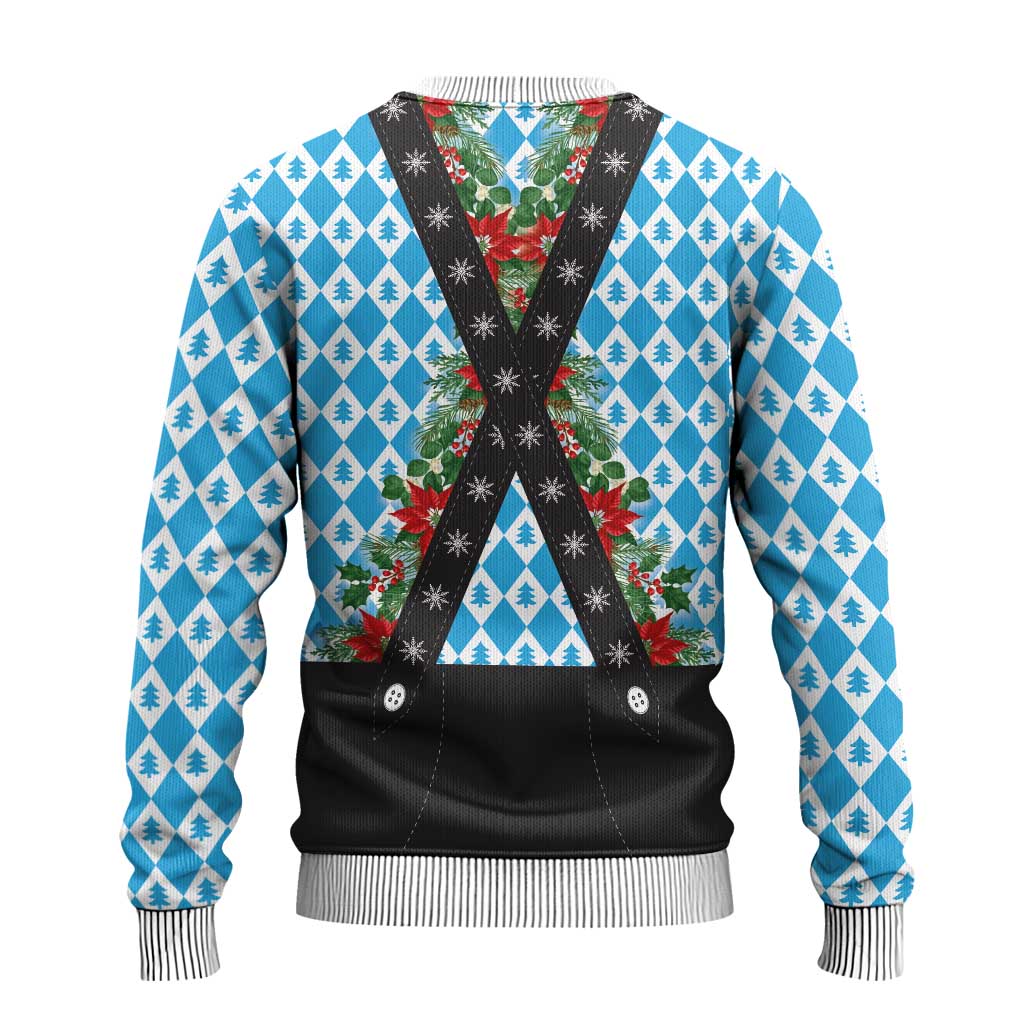 German Christmas Ugly Christmas Sweater Lederhosen Weihnachten Style with Bavaria Pattern - Wonder Print Shop