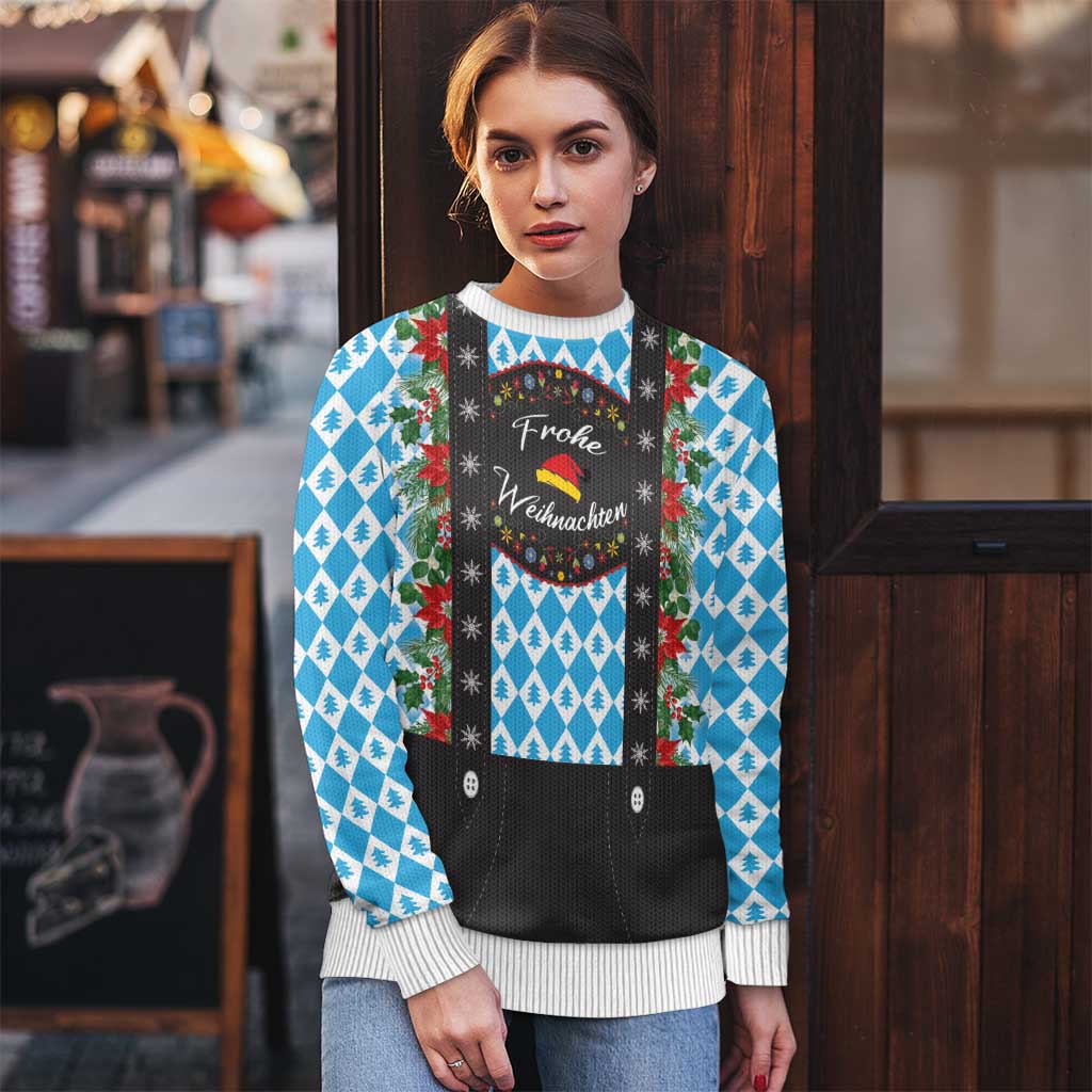 German Christmas Ugly Christmas Sweater Lederhosen Weihnachten Style with Bavaria Pattern - Wonder Print Shop