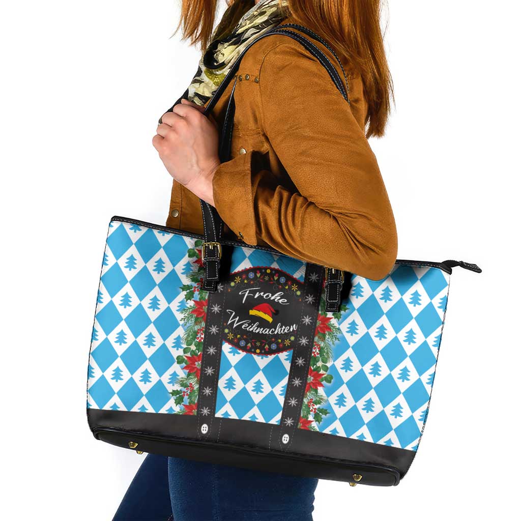 German Christmas Leather Tote Bag Lederhosen Weihnachten Style with Bavaria Pattern - Wonder Print Shop