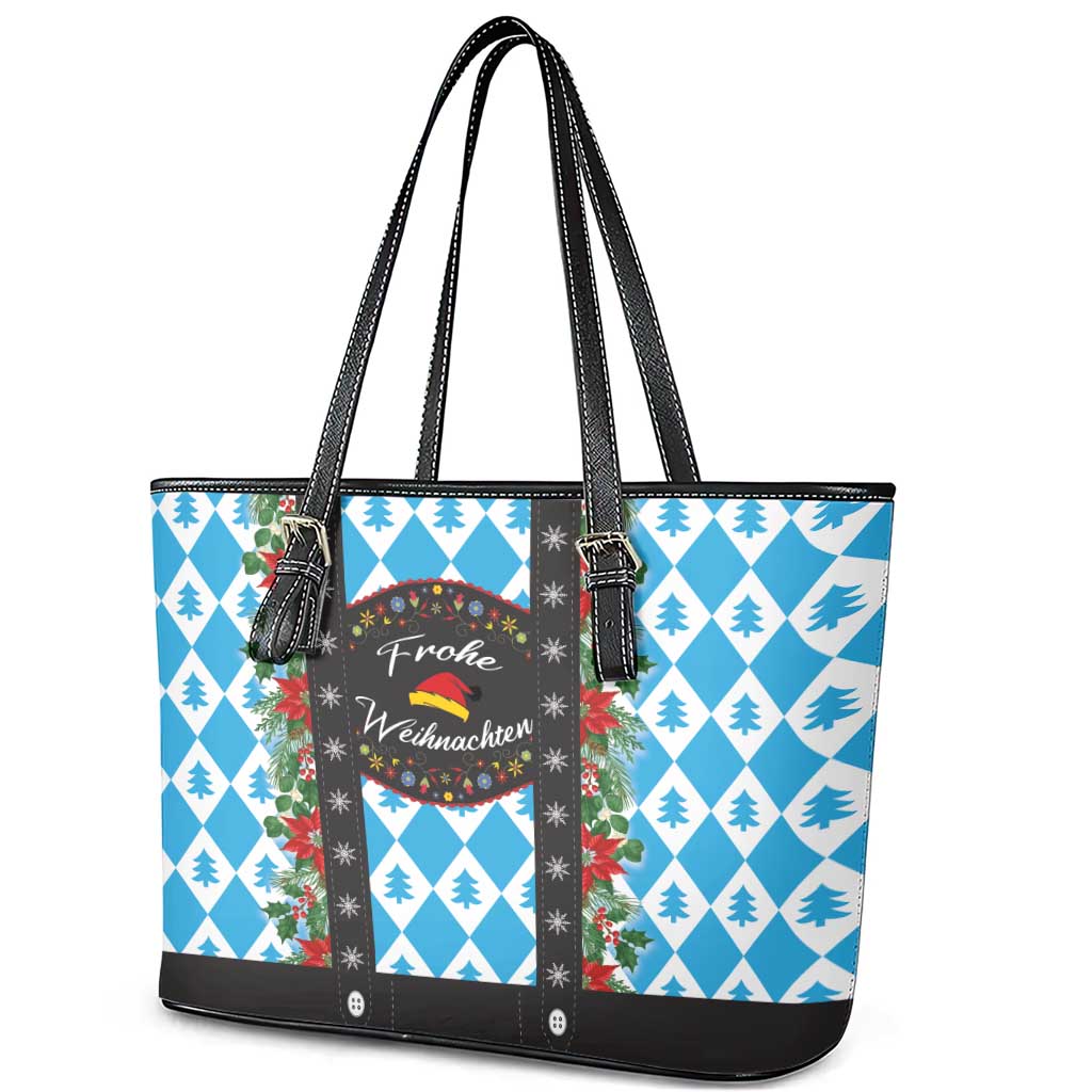 German Christmas Leather Tote Bag Lederhosen Weihnachten Style with Bavaria Pattern - Wonder Print Shop