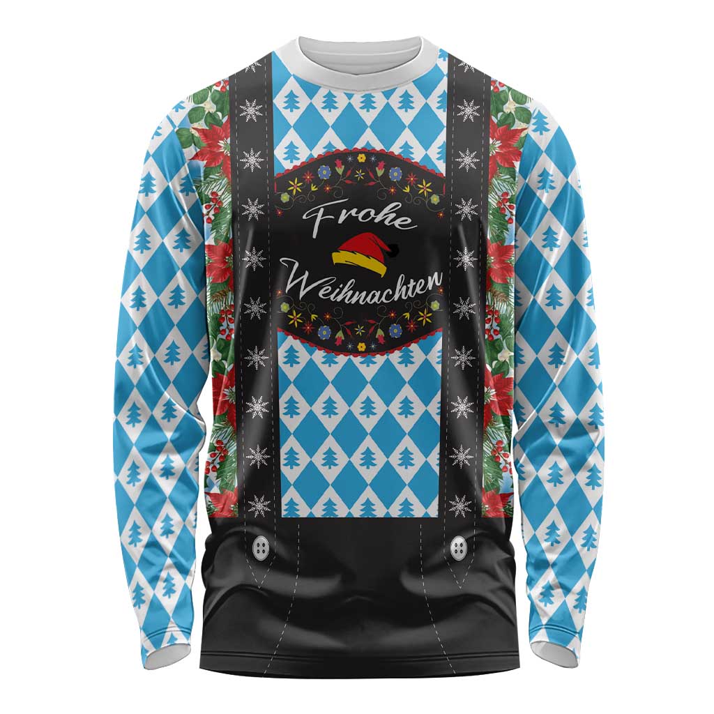 German Christmas Long Sleeve Shirt Lederhosen Weihnachten Style with Bavaria Pattern - Wonder Print Shop