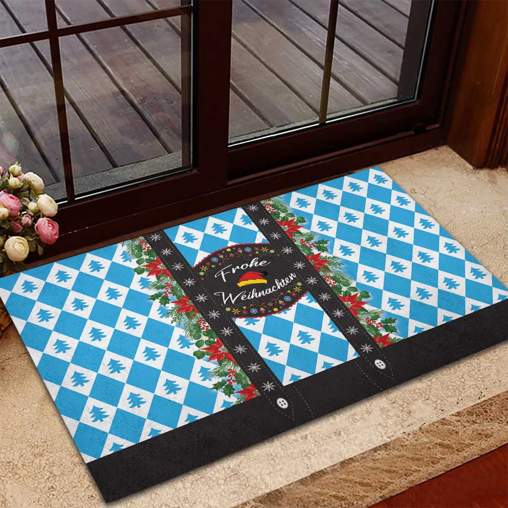 German Christmas Rubber Doormat Lederhosen Weihnachten Style with Bavaria Pattern - Wonder Print Shop
