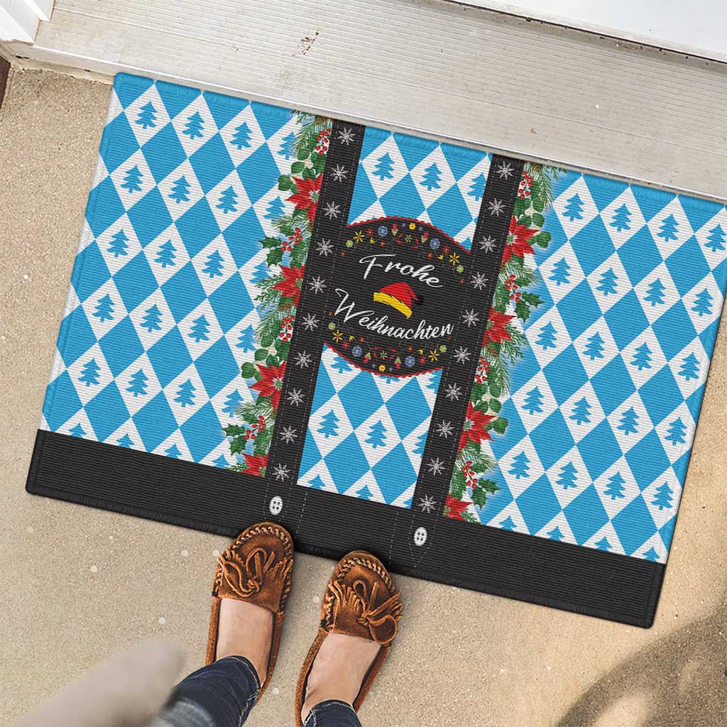 German Christmas Rubber Doormat Lederhosen Weihnachten Style with Bavaria Pattern - Wonder Print Shop