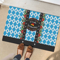 German Christmas Rubber Doormat Lederhosen Weihnachten Style with Bavaria Pattern - Wonder Print Shop