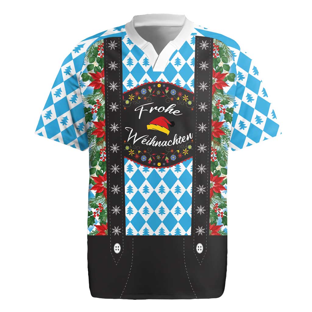 German Christmas Rugby Jersey Lederhosen Weihnachten Style with Bavaria Pattern - Wonder Print Shop
