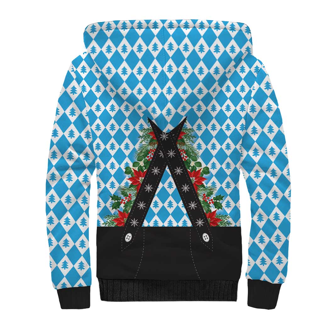 German Christmas Sherpa Hoodie Lederhosen Weihnachten Style with Bavaria Pattern - Wonder Print Shop