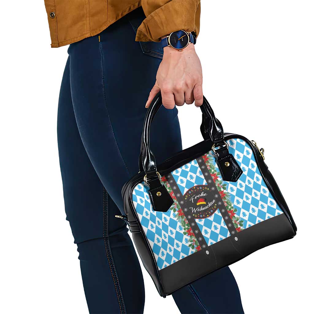 German Christmas Shoulder Handbag Lederhosen Weihnachten Style with Bavaria Pattern