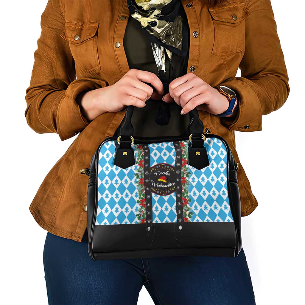 German Christmas Shoulder Handbag Lederhosen Weihnachten Style with Bavaria Pattern