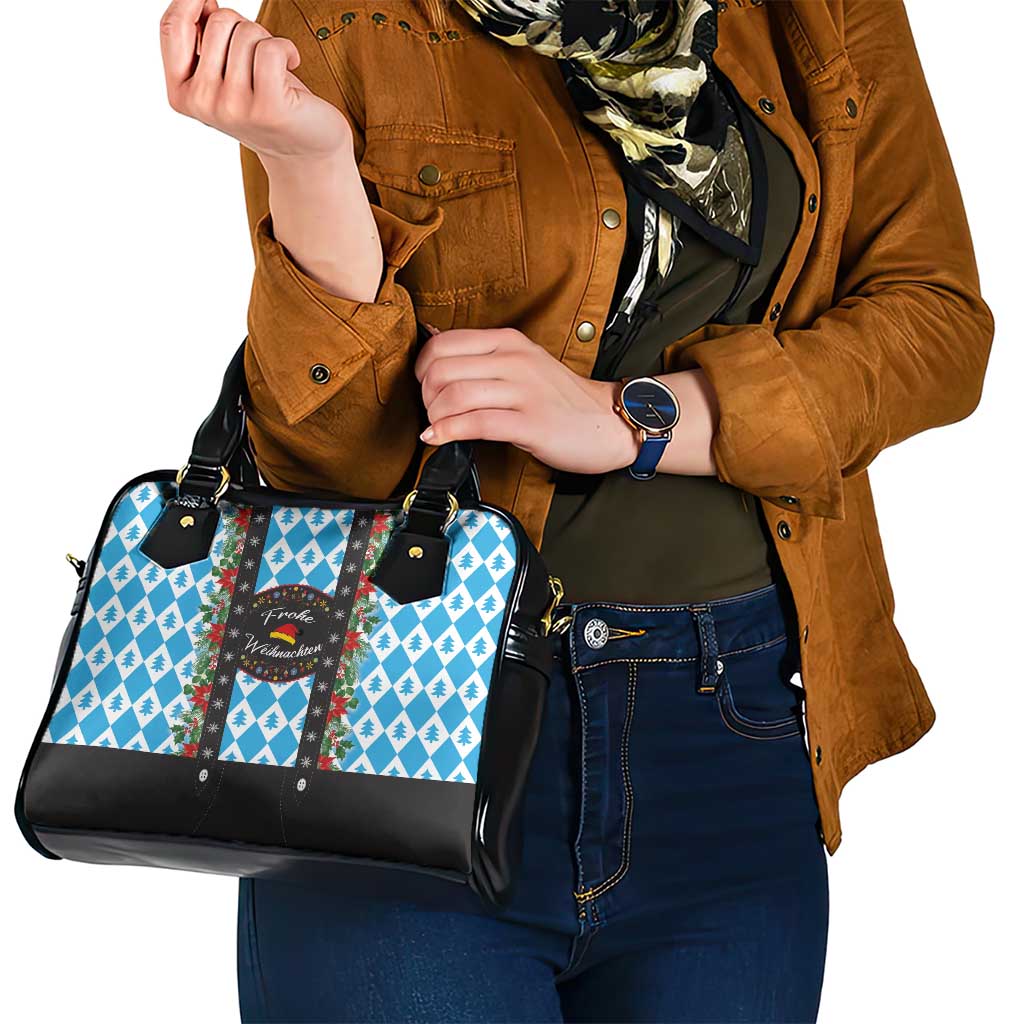 German Christmas Shoulder Handbag Lederhosen Weihnachten Style with Bavaria Pattern
