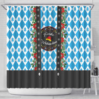 German Christmas Shower Curtain Lederhosen Weihnachten Style with Bavaria Pattern