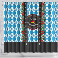 German Christmas Shower Curtain Lederhosen Weihnachten Style with Bavaria Pattern