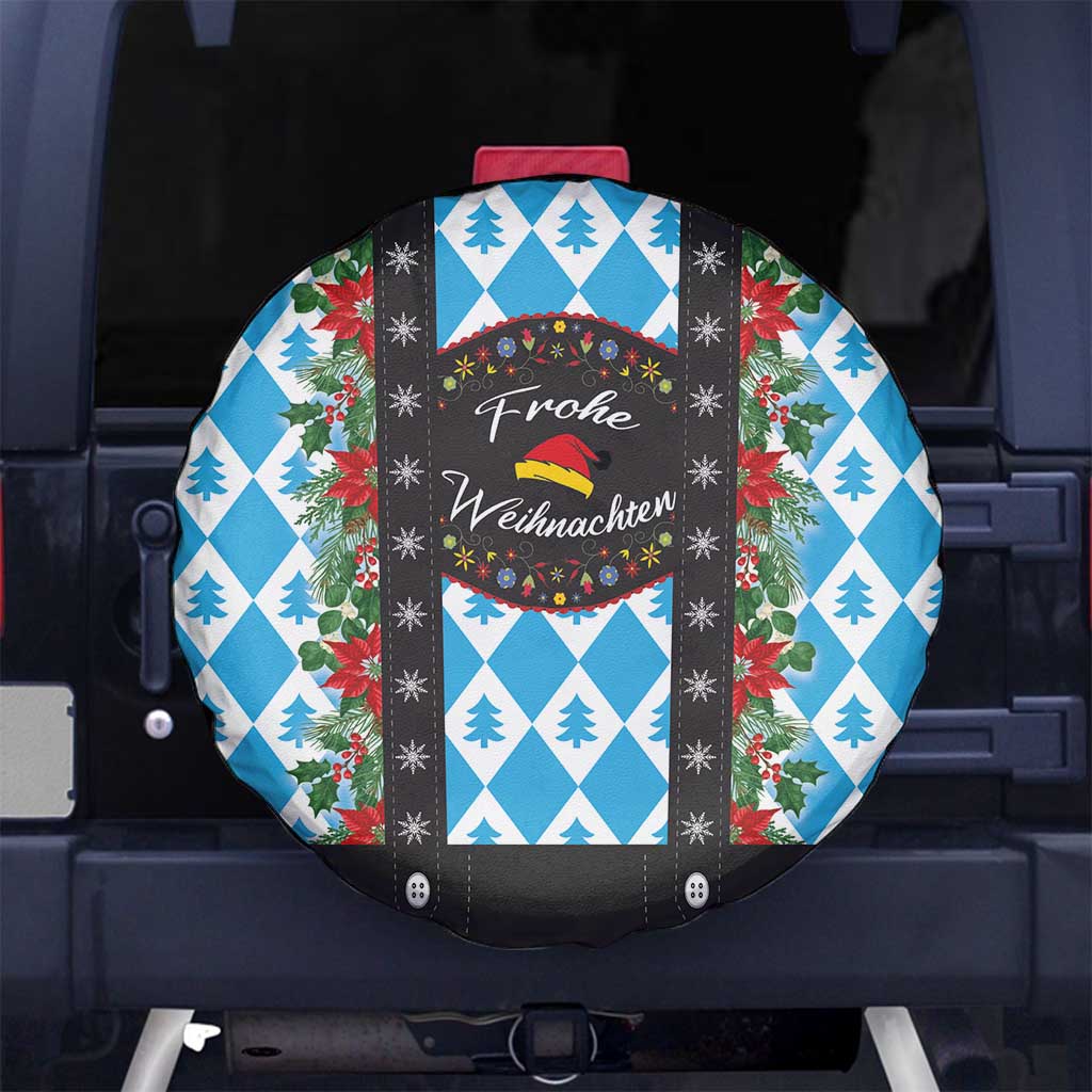 German Christmas Spare Tire Cover Lederhosen Weihnachten Style with Bavaria Pattern - Wonder Print Shop