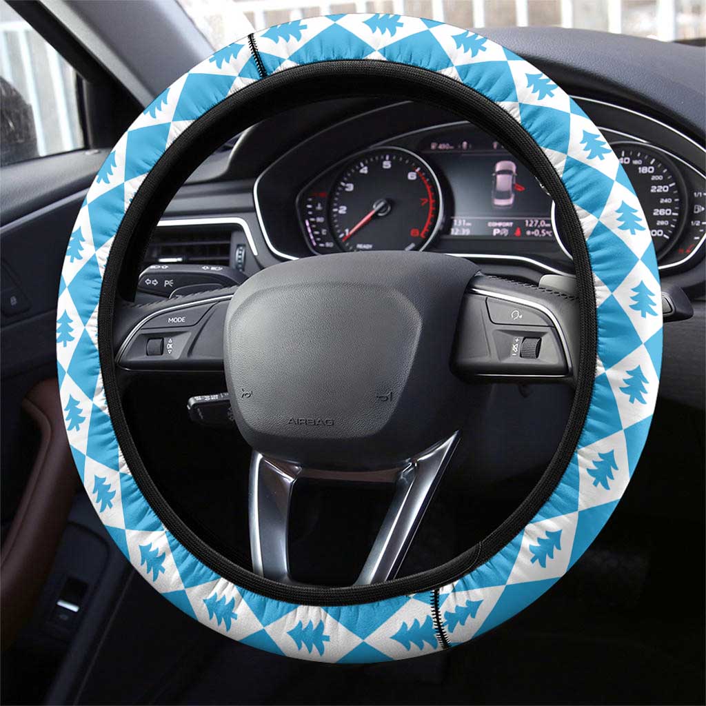 German Christmas Steering Wheel Cover Lederhosen Weihnachten Style with Bavaria Pattern - Wonder Print Shop