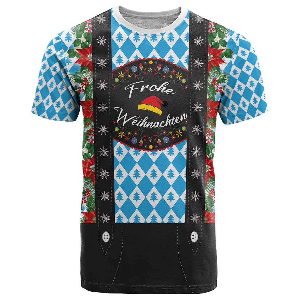 German Christmas T Shirt Lederhosen Weihnachten Style with Bavaria Pattern - Wonder Print Shop