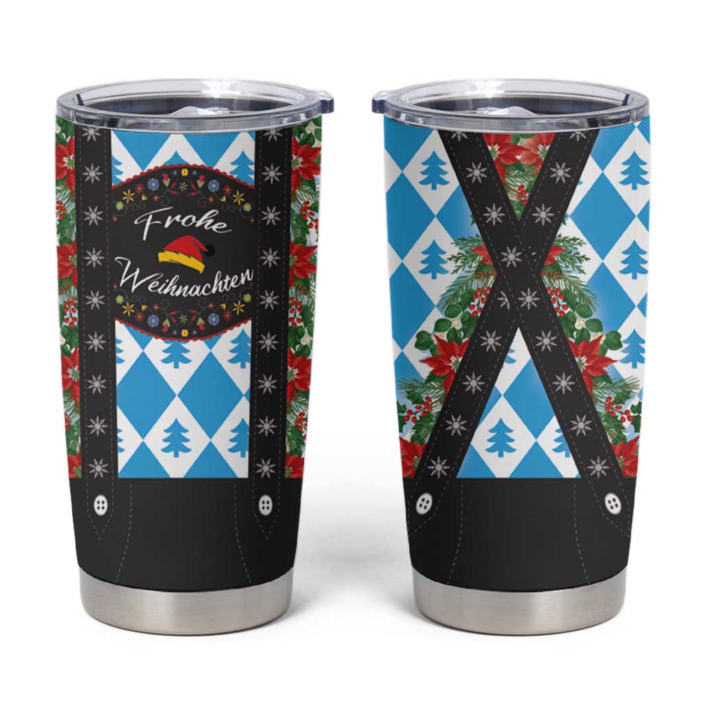 German Christmas Tumbler Cup Lederhosen Weihnachten Style with Bavaria Pattern - Wonder Print Shop