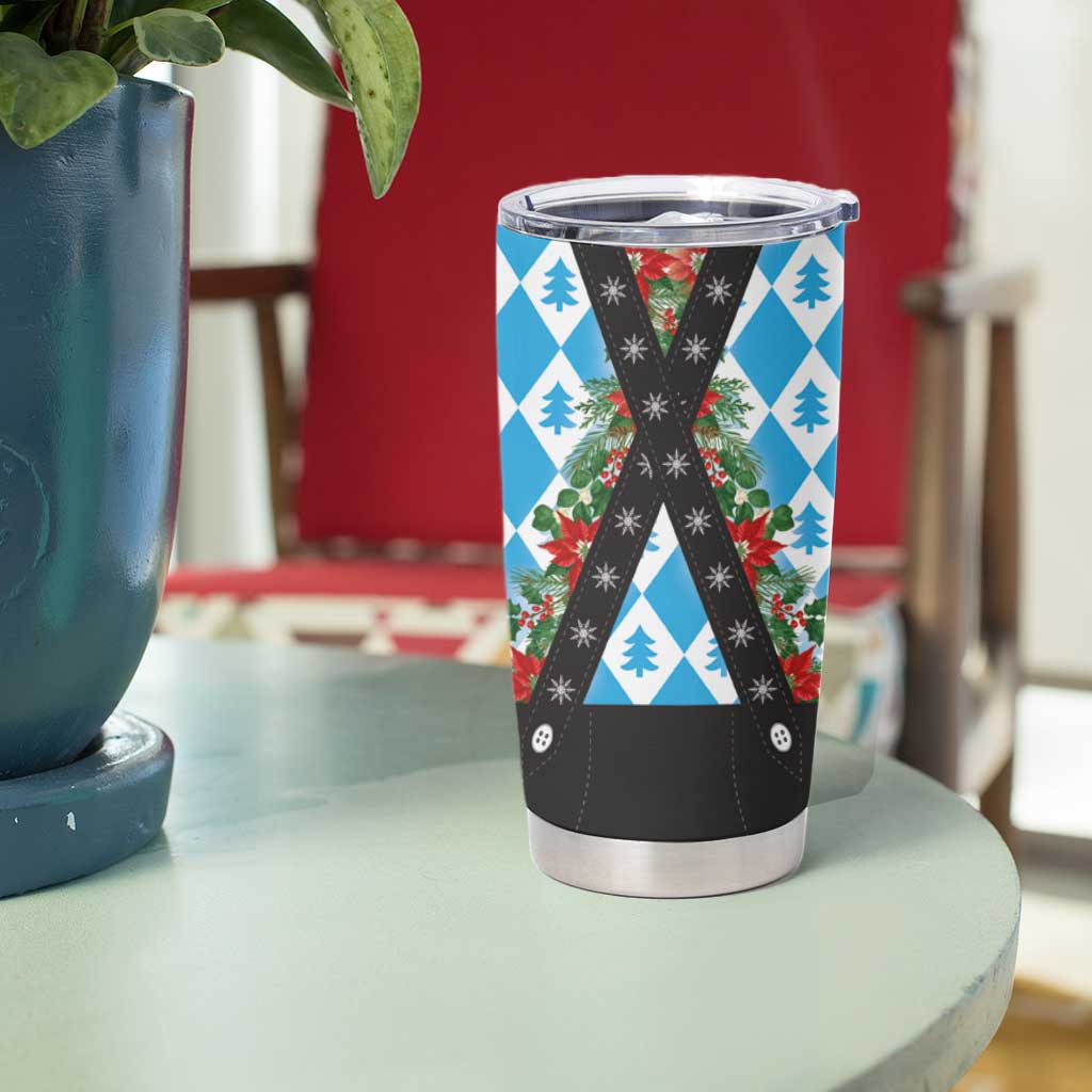 German Christmas Tumbler Cup Lederhosen Weihnachten Style with Bavaria Pattern - Wonder Print Shop
