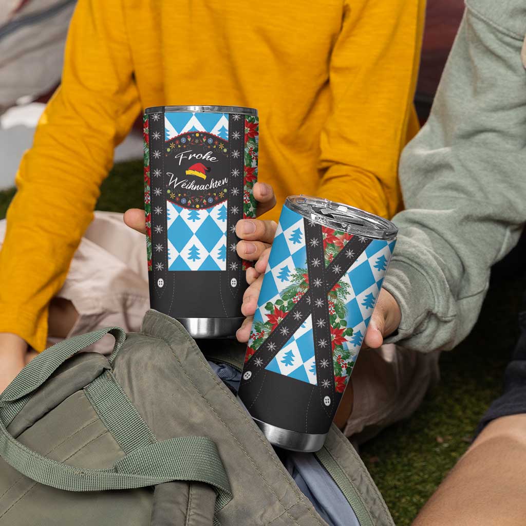 German Christmas Tumbler Cup Lederhosen Weihnachten Style with Bavaria Pattern - Wonder Print Shop