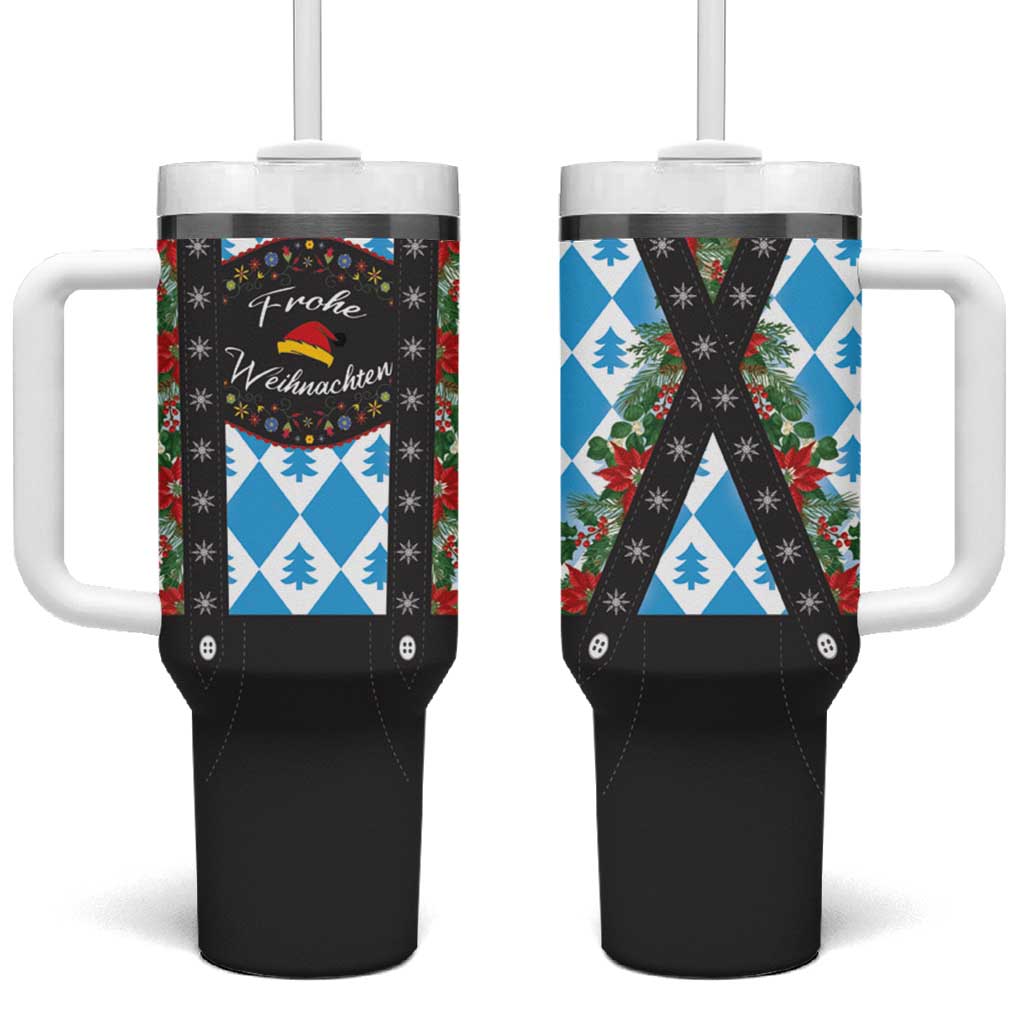 German Christmas Tumbler With Handle Lederhosen Weihnachten Style with Bavaria Pattern - Wonder Print Shop