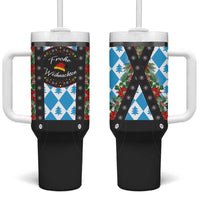 German Christmas Tumbler With Handle Lederhosen Weihnachten Style with Bavaria Pattern - Wonder Print Shop