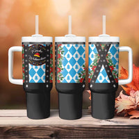 German Christmas Tumbler With Handle Lederhosen Weihnachten Style with Bavaria Pattern - Wonder Print Shop
