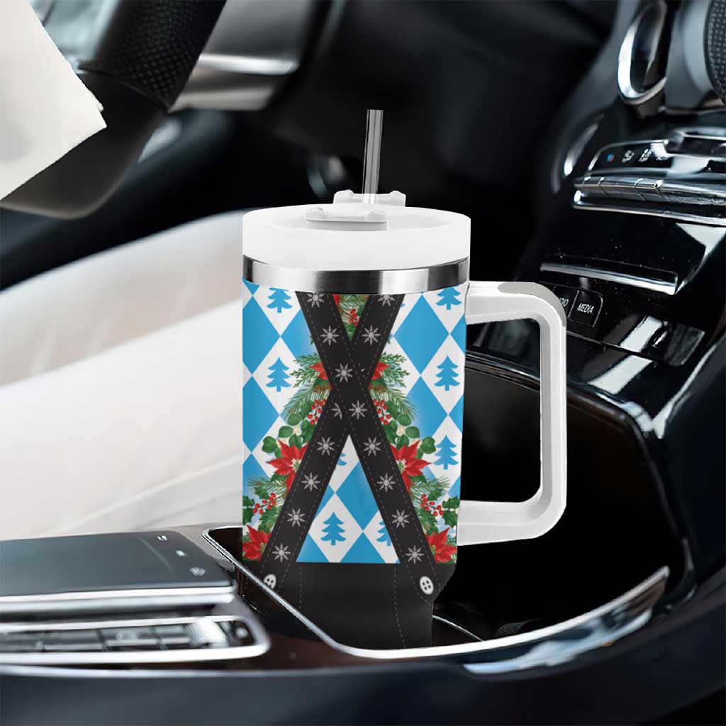 German Christmas Tumbler With Handle Lederhosen Weihnachten Style with Bavaria Pattern - Wonder Print Shop
