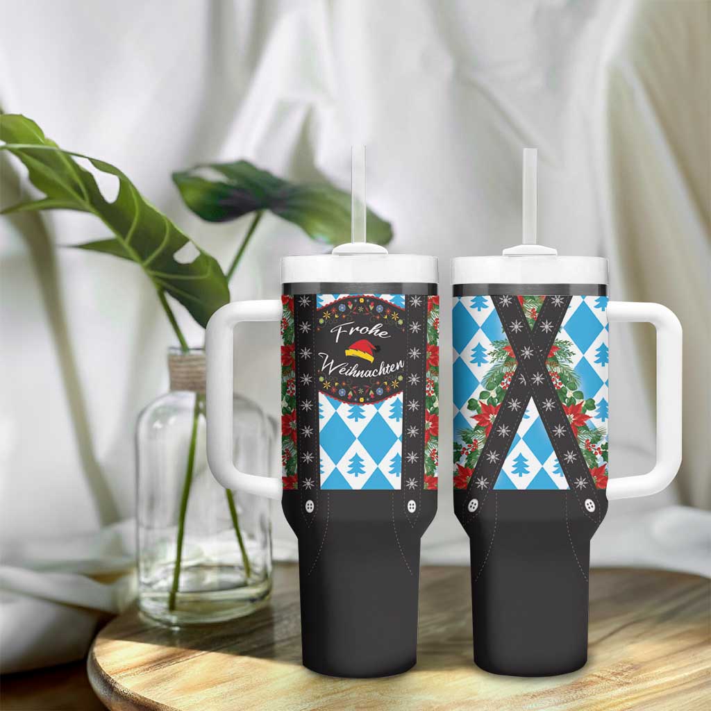 German Christmas Tumbler With Handle Lederhosen Weihnachten Style with Bavaria Pattern - Wonder Print Shop