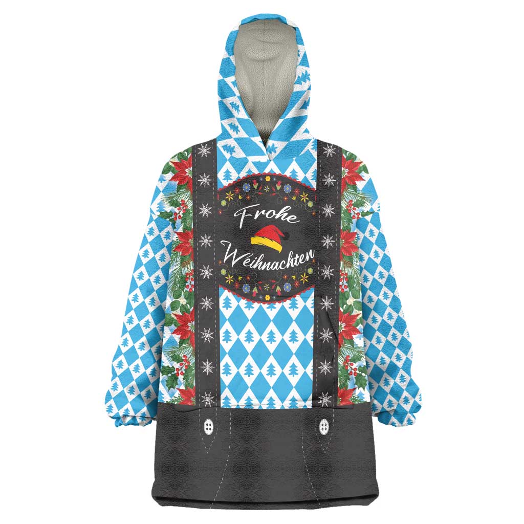 German Christmas Wearable Blanket Hoodie Lederhosen Weihnachten Style with Bavaria Pattern - Wonder Print Shop