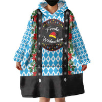 German Christmas Wearable Blanket Hoodie Lederhosen Weihnachten Style with Bavaria Pattern - Wonder Print Shop