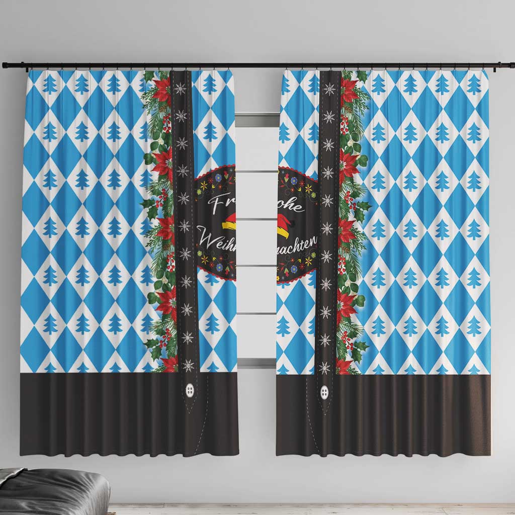 German Christmas Window Curtain Lederhosen Weihnachten Style with Bavaria Pattern - Wonder Print Shop