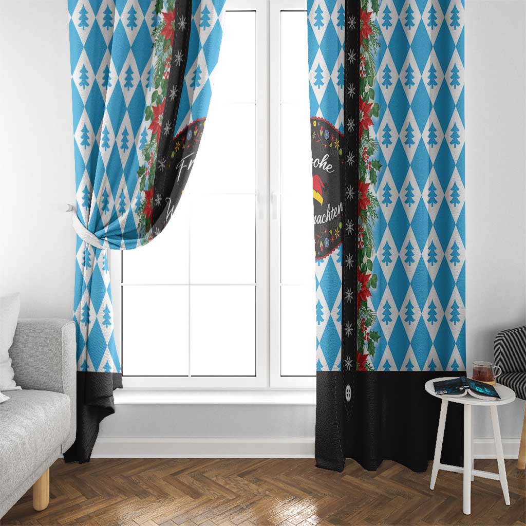German Christmas Window Curtain Lederhosen Weihnachten Style with Bavaria Pattern - Wonder Print Shop
