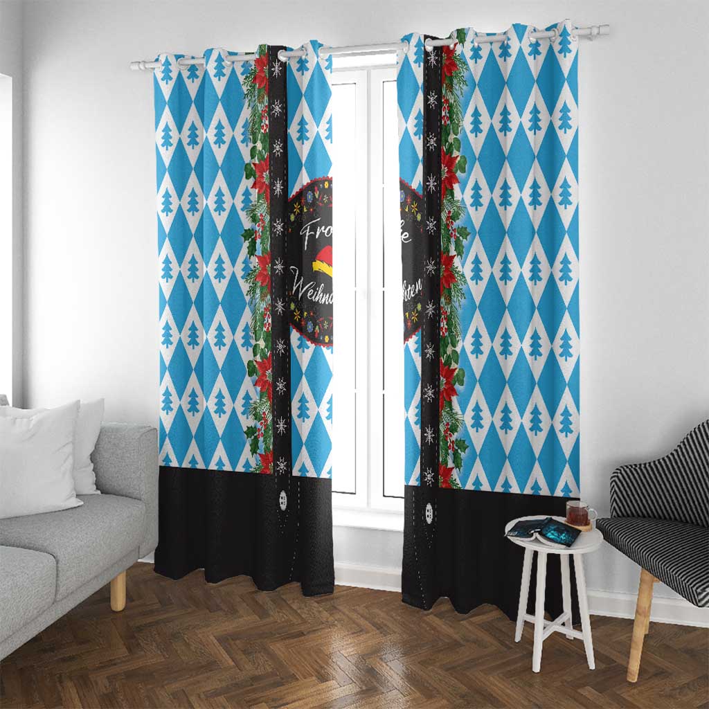 German Christmas Window Curtain Lederhosen Weihnachten Style with Bavaria Pattern - Wonder Print Shop