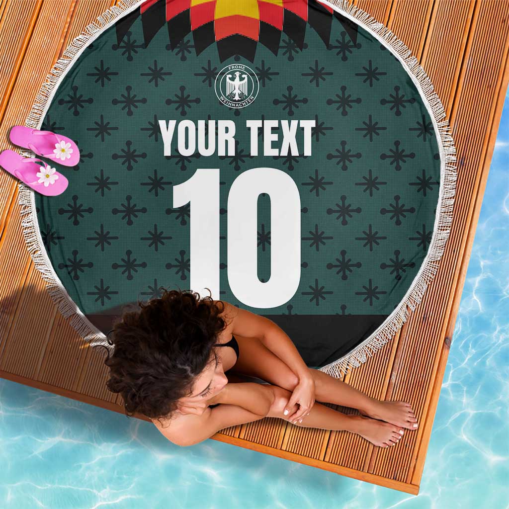 Custom German Christmas Beach Blanket German Football Jersey mix Santa Suit Style - Wonder Print Shop