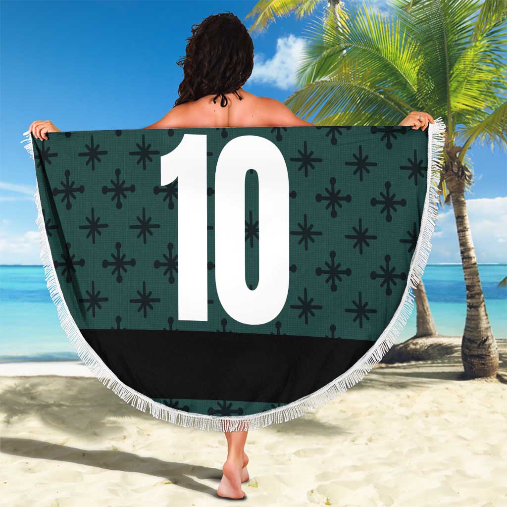 Custom German Christmas Beach Blanket German Football Jersey mix Santa Suit Style - Wonder Print Shop