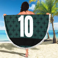 Custom German Christmas Beach Blanket German Football Jersey mix Santa Suit Style - Wonder Print Shop