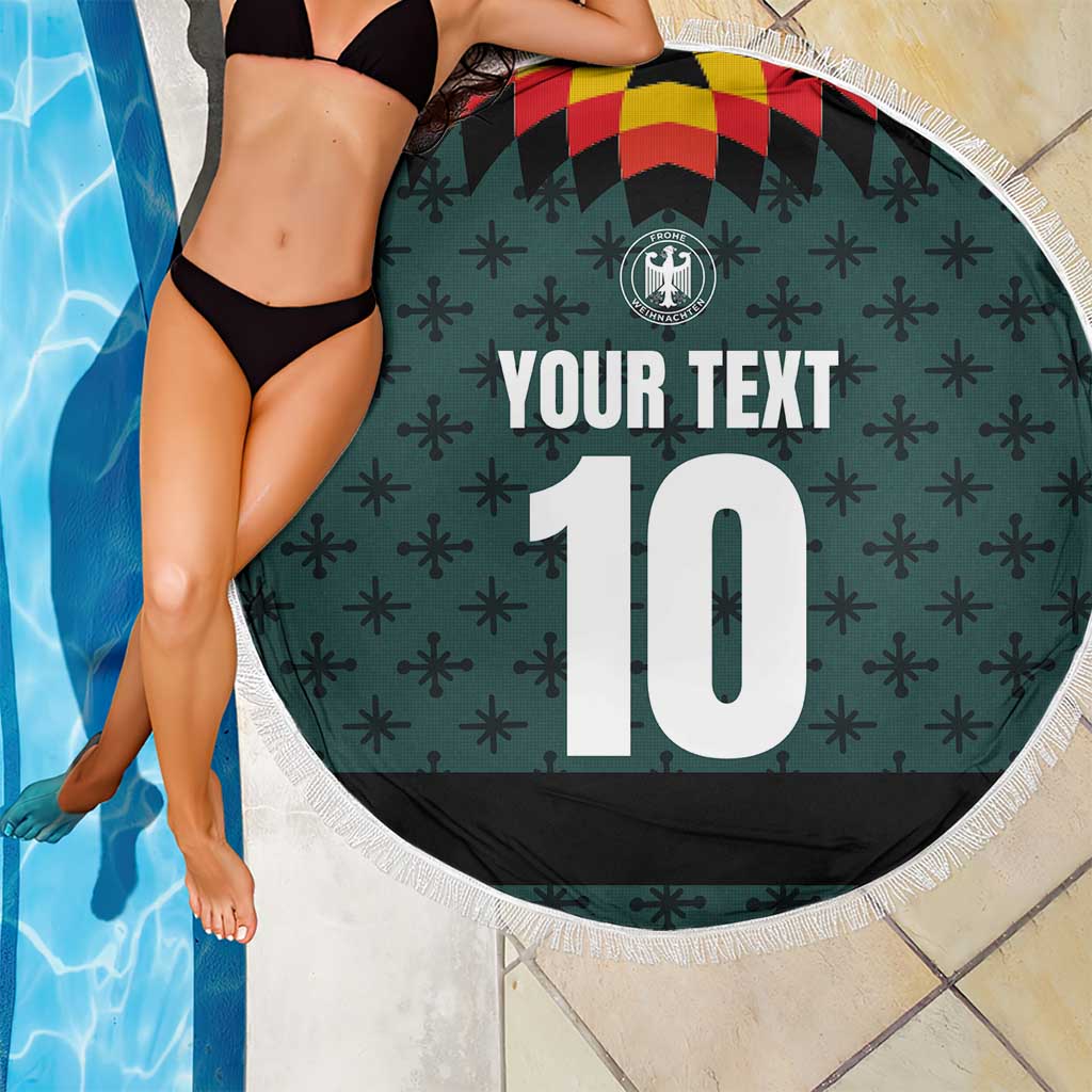 Custom German Christmas Beach Blanket German Football Jersey mix Santa Suit Style - Wonder Print Shop