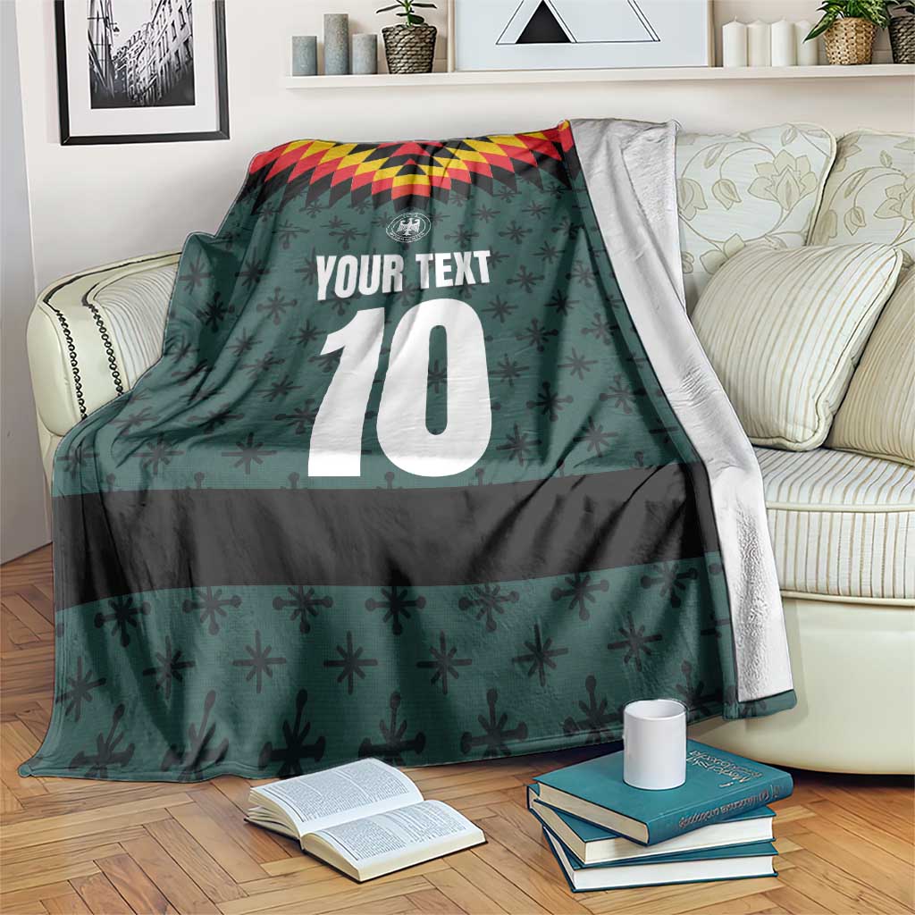 Custom German Christmas Blanket German Football Jersey mix Santa Suit Style