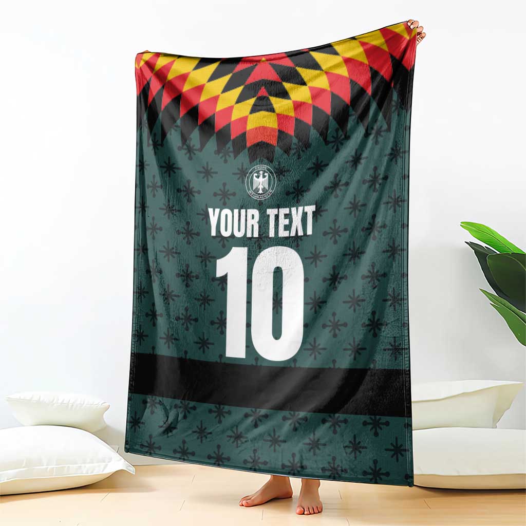 Custom German Christmas Blanket German Football Jersey mix Santa Suit Style