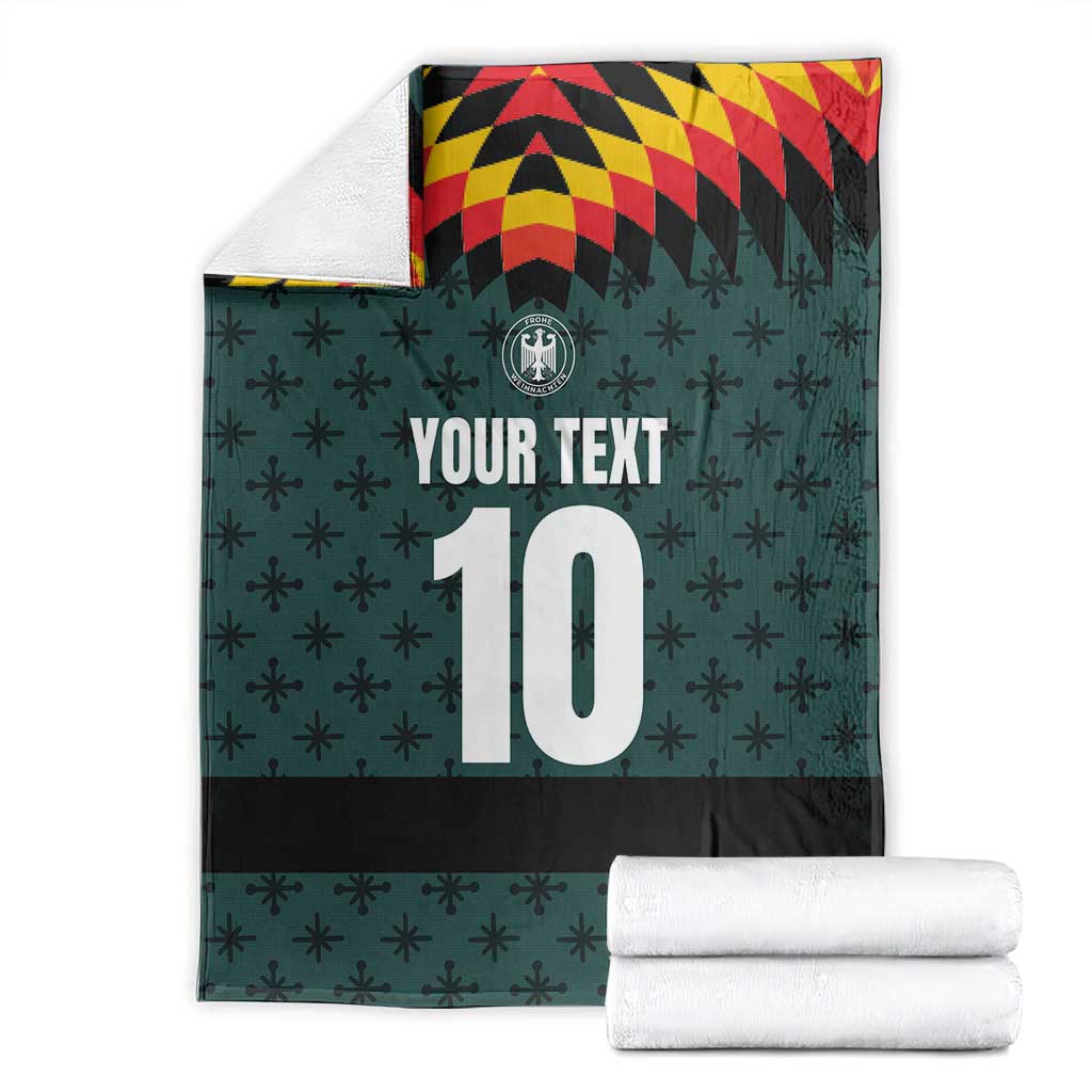 Custom German Christmas Blanket German Football Jersey mix Santa Suit Style