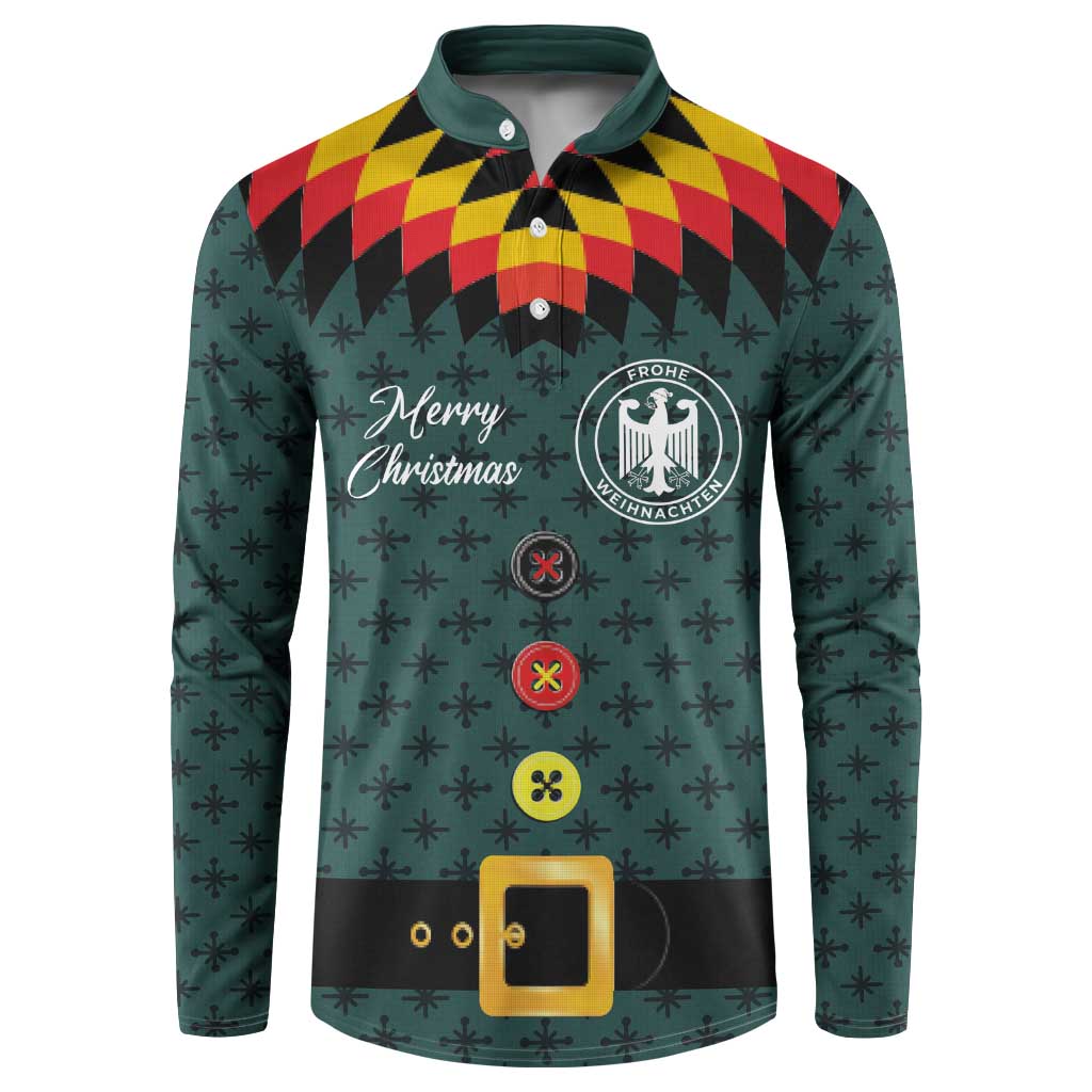 Custom German Christmas Button Sweatshirt German Football Jersey mix Santa Suit Style - Wonder Print Shop