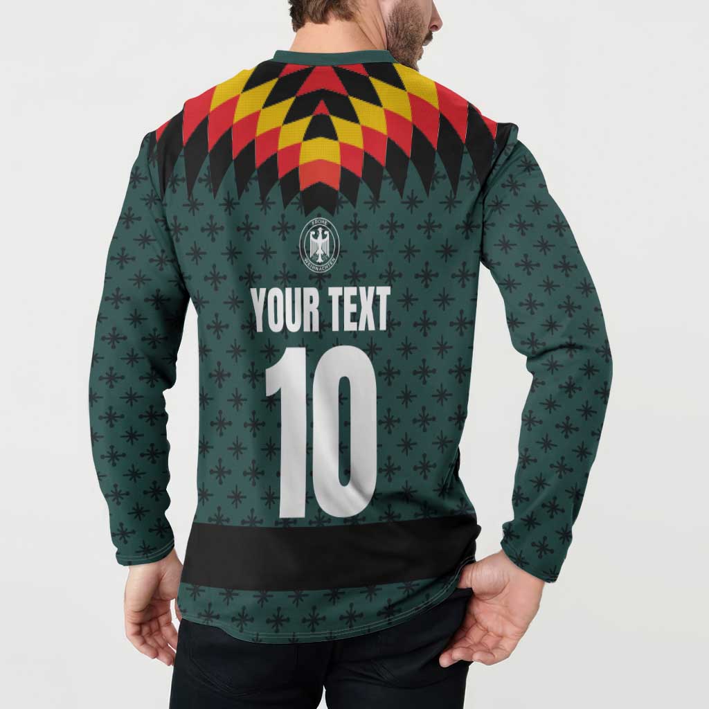 Custom German Christmas Button Sweatshirt German Football Jersey mix Santa Suit Style - Wonder Print Shop