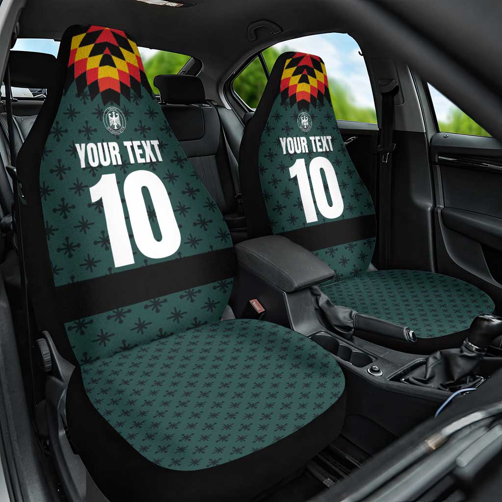 Custom German Christmas Car Seat Cover German Football Jersey mix Santa Suit Style - Wonder Print Shop