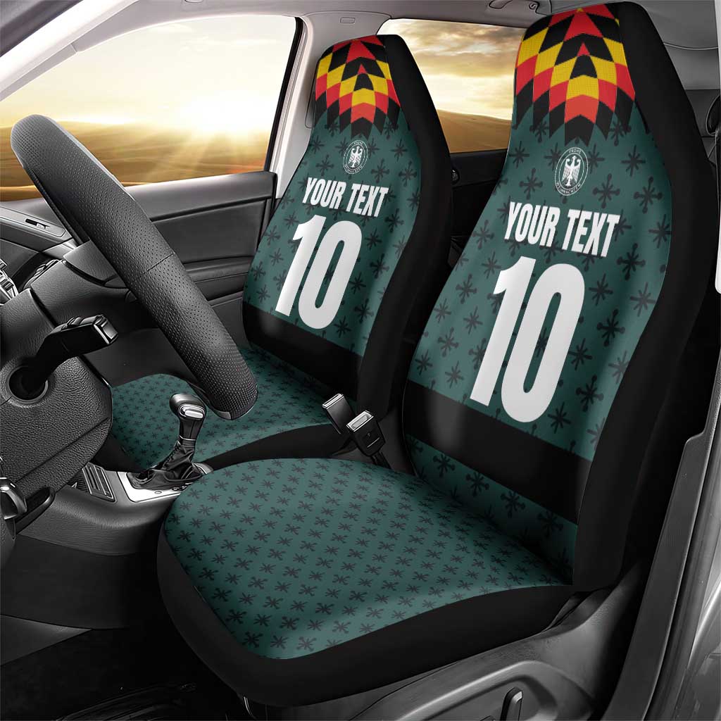 Custom German Christmas Car Seat Cover German Football Jersey mix Santa Suit Style - Wonder Print Shop