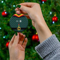 Custom German Christmas Ceramic Ornament German Football Jersey mix Santa Suit Style - Wonder Print Shop